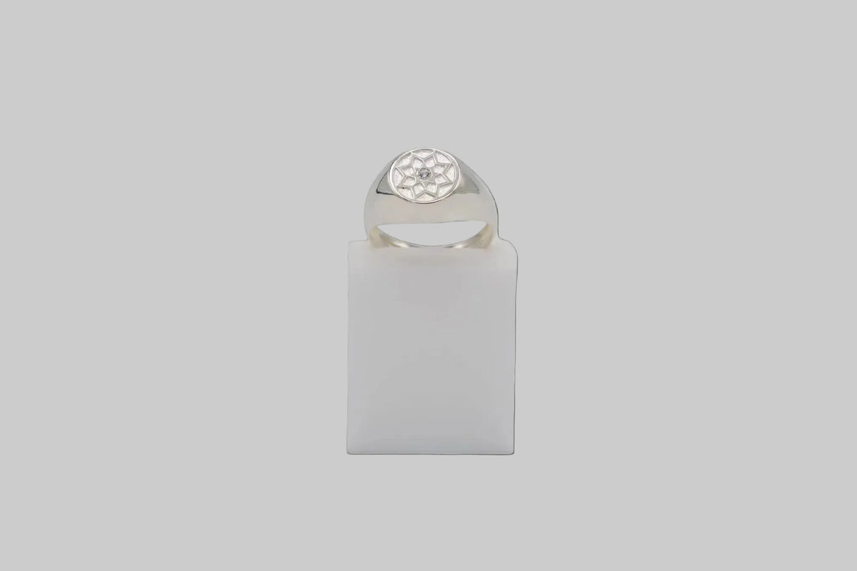 Anello argento rosone