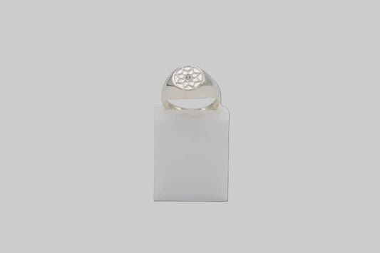 Anello argento rosone