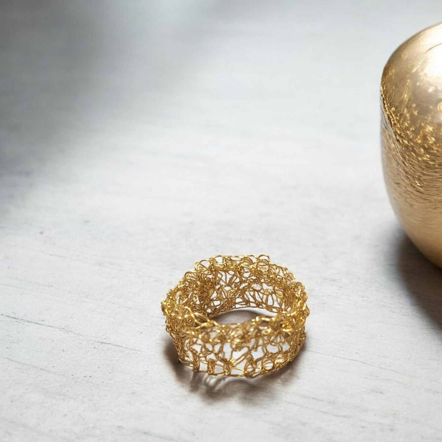 Anello fatto a mano in argento 925 bagnato oro
