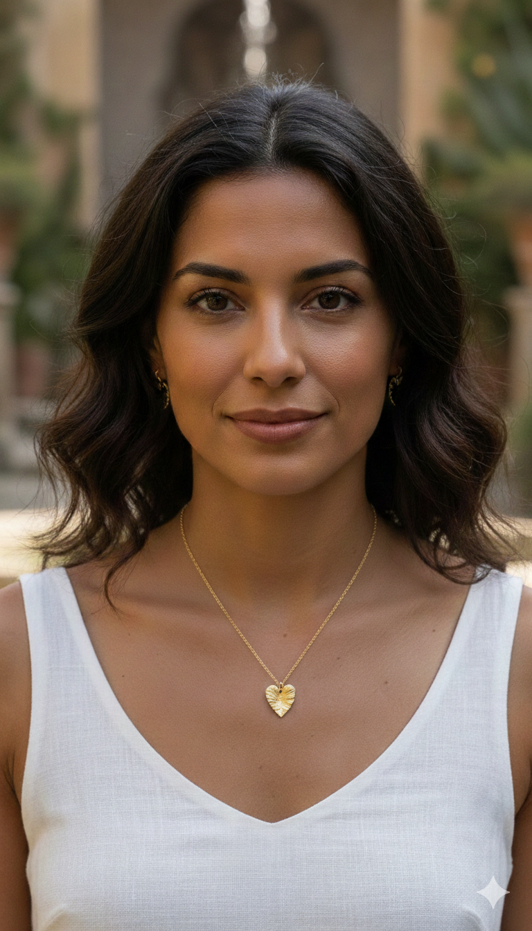 Collana con Ciondolo Foglia Bagno Oro 18kt