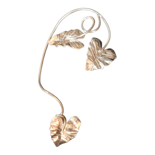 Orecchino earcuff argento foglia colocasia