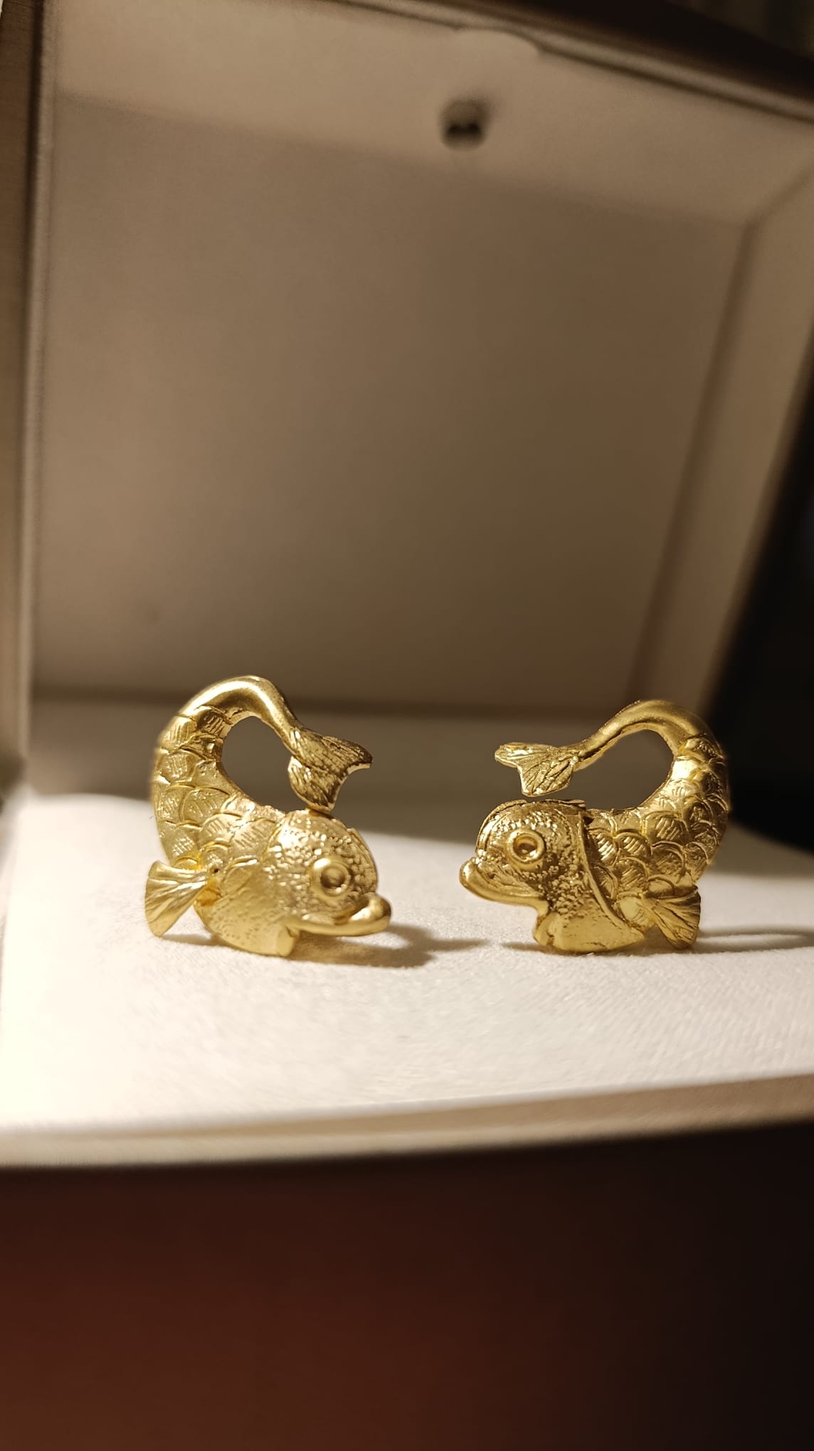 Orecchini pesci oro fatti a mano