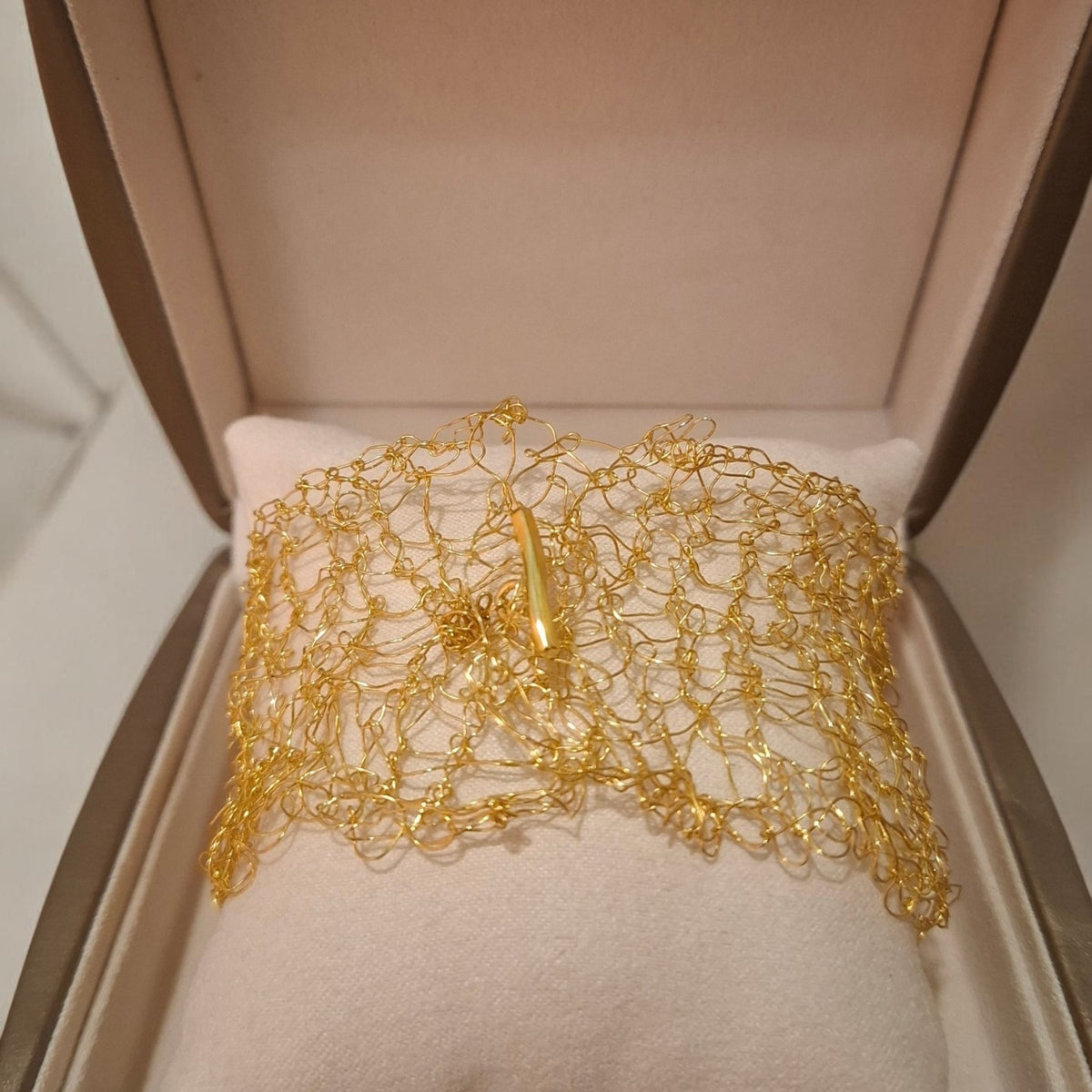 Bracciale Artigianale "Intrecci" - Argento Placcato  Oro