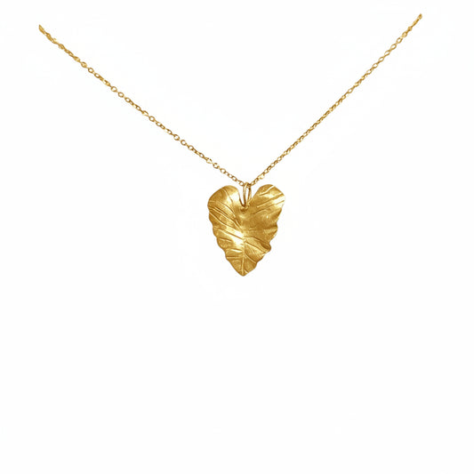 Collana con Ciondolo Foglia Bagno Oro 18kt