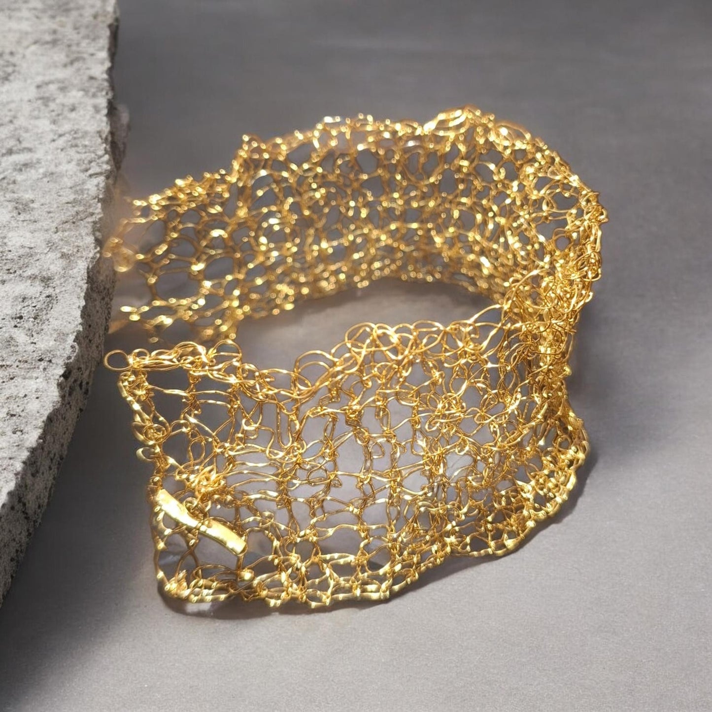 Bracciale Artigianale "Intrecci" - Argento Placcato  Oro